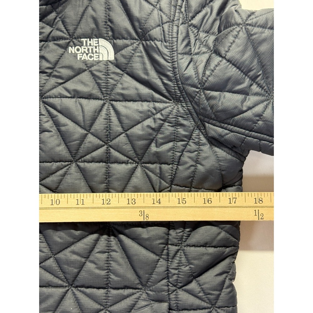 The North Face Quilted Jacket Women Small Black Nylon Diamond Mock Neck Full Zip - Picture 9 of 11
